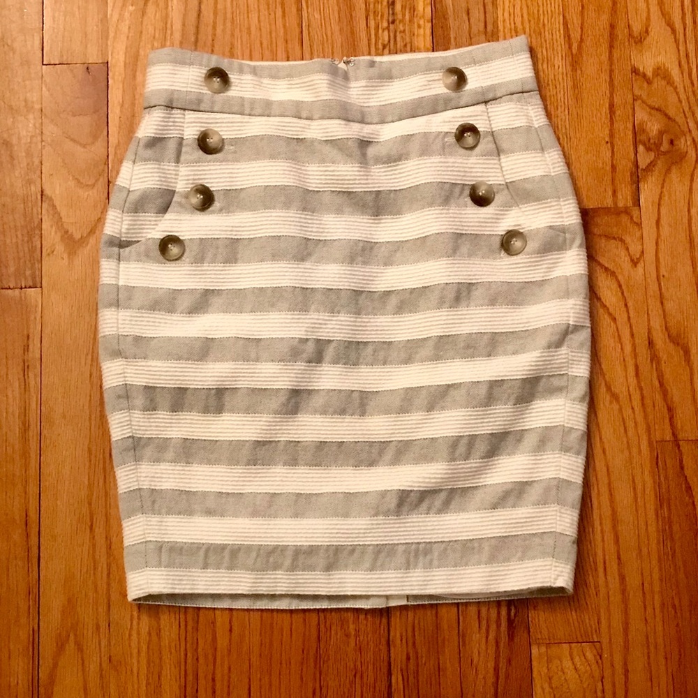 LOFT Striped Pencil Skirt